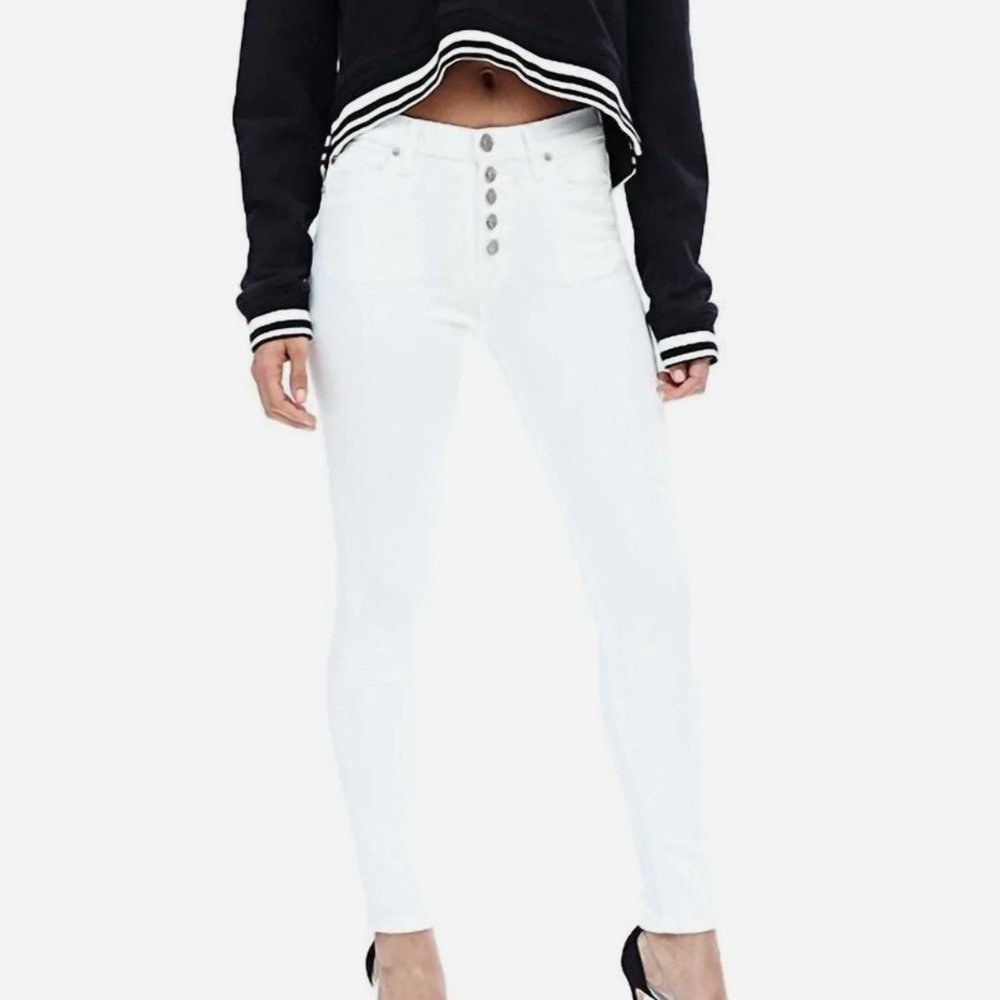 HUDSON Ciara High Rise Ankle Super Skinny Button Fly Jeans